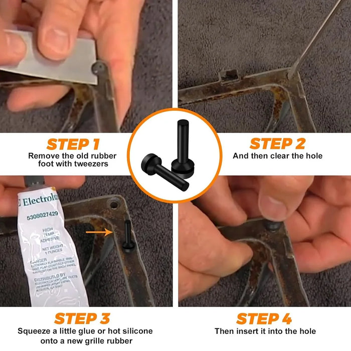 24 Pack Wb02X24790 Grate Rubber Feet For Ge Gas Stove Top Range Grate Foot Pads 4455270 Ap5989801 Ps11729077 Eap11729077