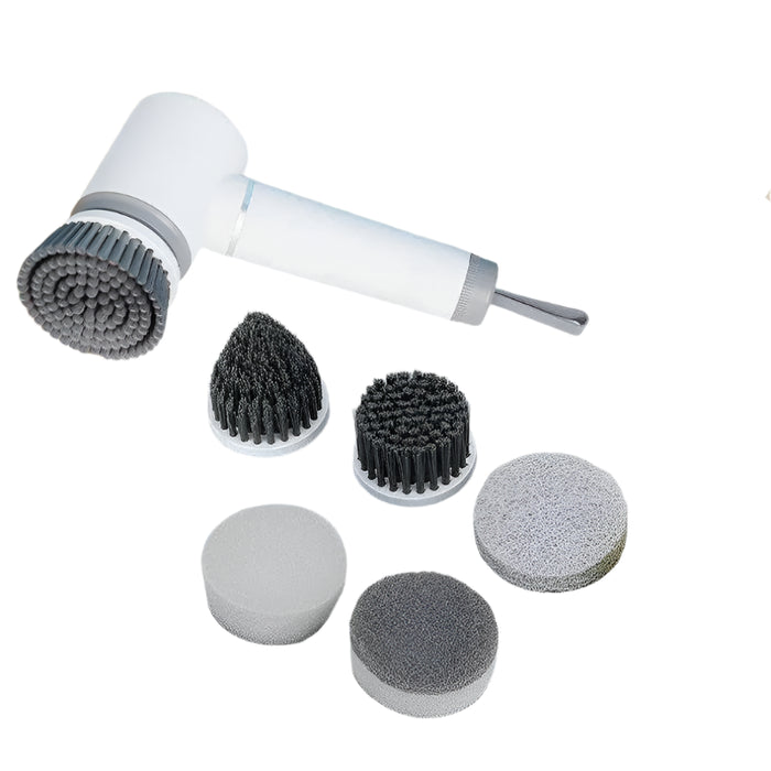 Rechargeable Electric Spin Scrubber With 6 Brush Heads For Cleaning Bathrooms Kitchens And Floors