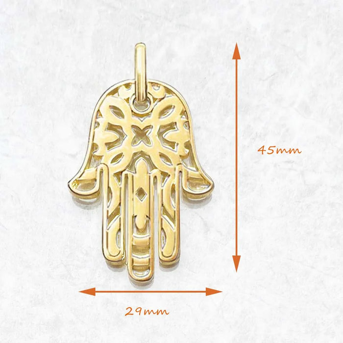 925 Sterling Silver H & Of Fatima Pendant Gold Colour European Accessory Gift For Women & Men