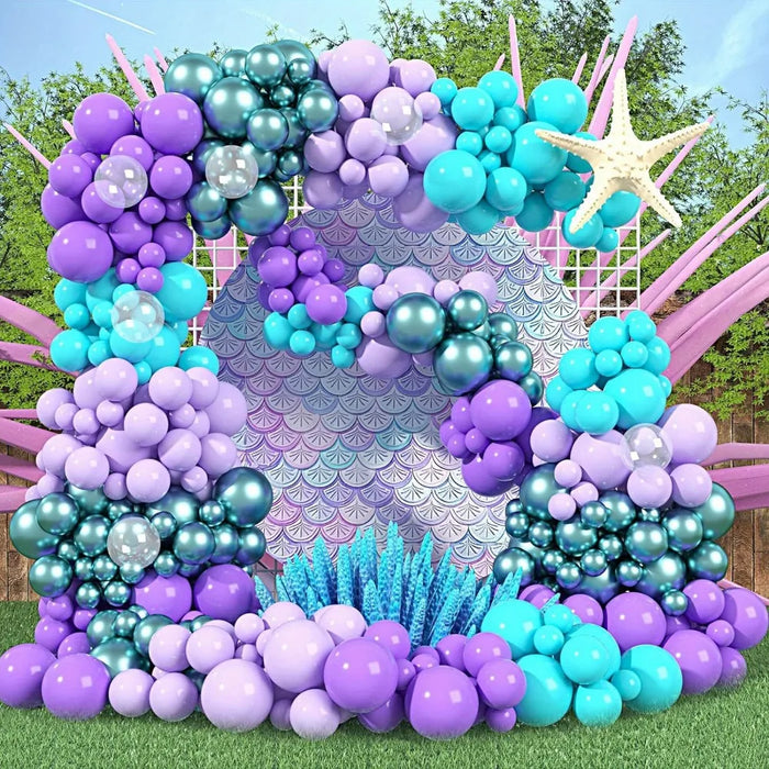 117Pcs Mermaid Series Balloon Arch Set - Used For Birthday Anniversary Engagement Wedding Theme Party Decoration