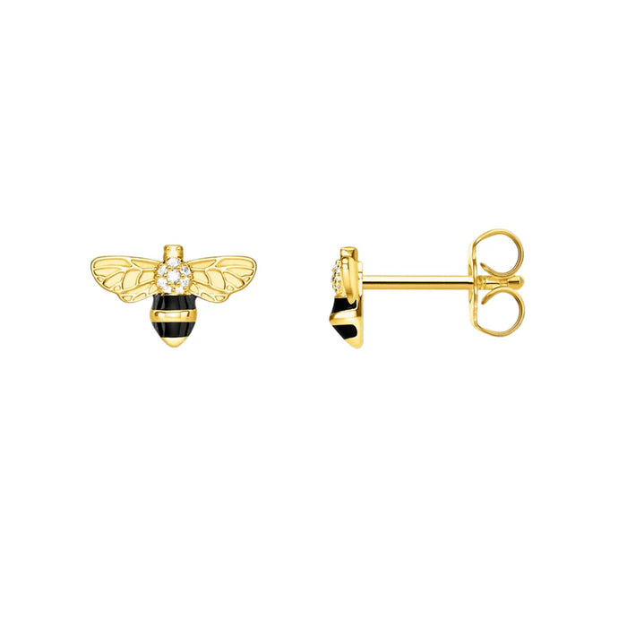 925 Sterling Silver Nature Inspired Bee Stud Earrings