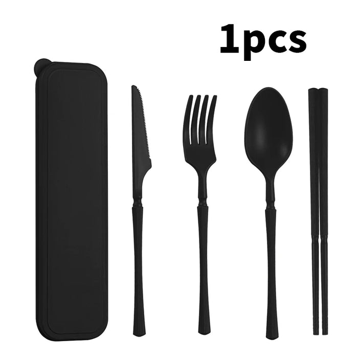 1 / 2 / 4 Piece Reusable Pp Tableware Set For Home & Travel