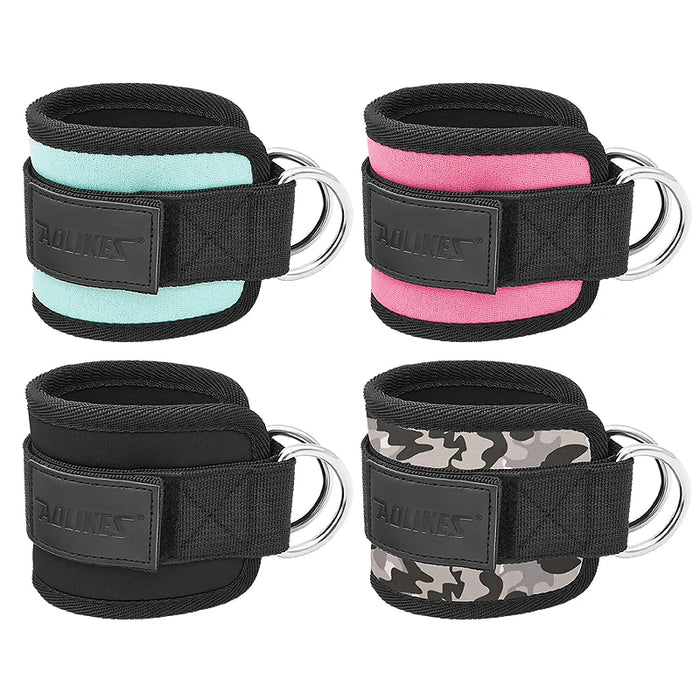 Double D Ring Ankle Cuffs For Gym Workouts Cable Ankle Straps For Glutes Legs And Strength Training
