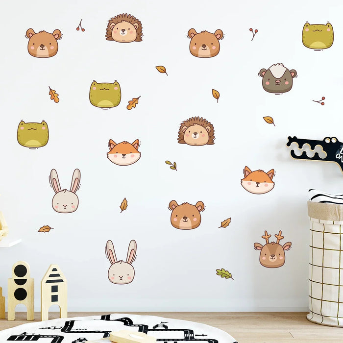 Adorable Animal Wall Stickers For Kids Room Decor