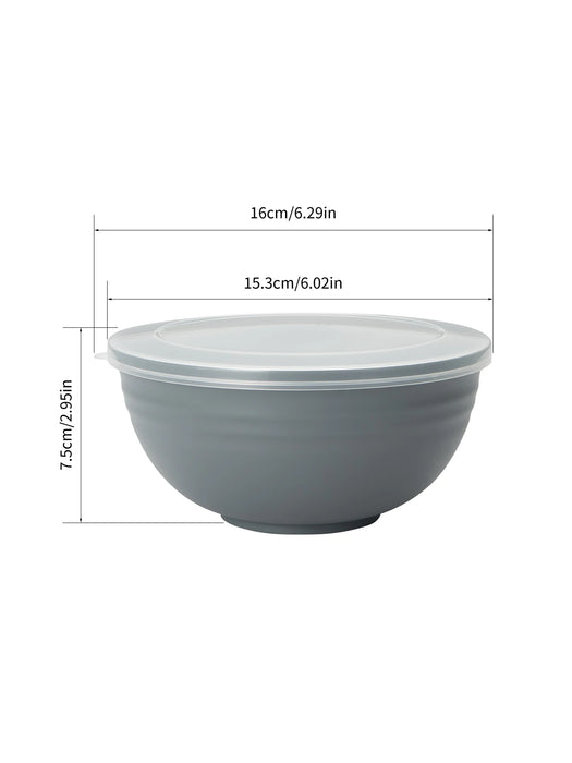2 / 4 / 6 Piece Reusable Gray Plastic Bowls With Lids
