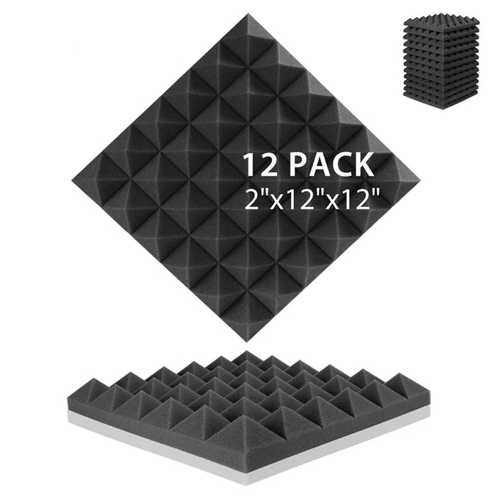 12 Pack Acoustic Foam Panels Soundproofing & Insulation For Music Rooms
