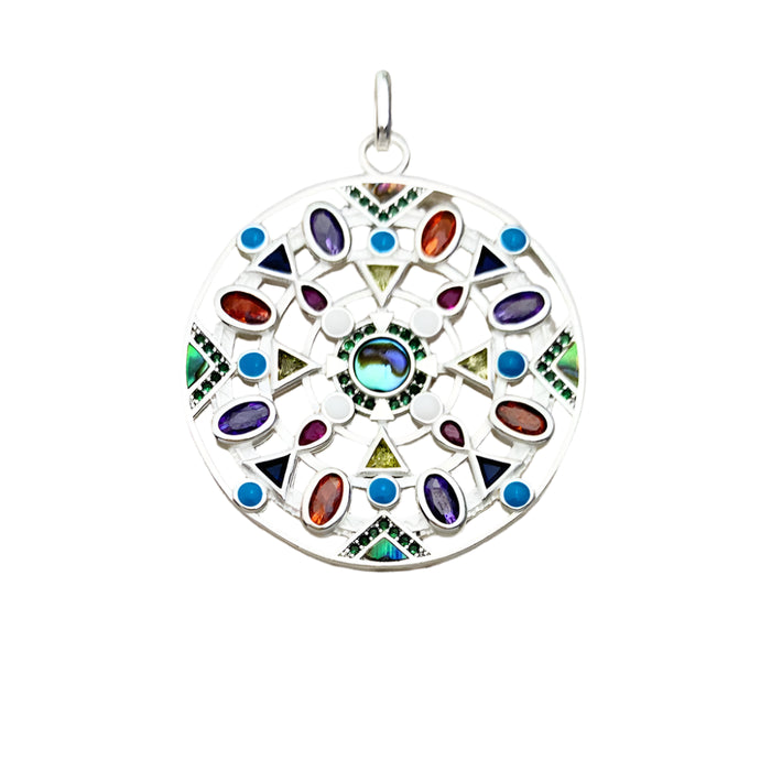925 Sterling Silver Bohemia Colourful Amulet Pendant Paradise Journey Gift For Women