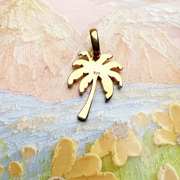 925 Sterling Silver Coconut Tree Pendant Fashion Jewelry For Men & Women