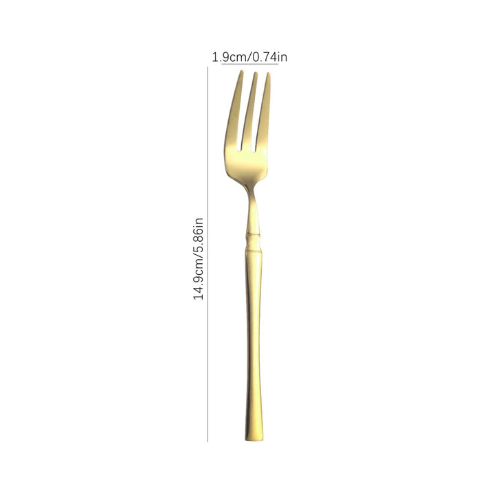 4 / 8 / 12 Piece Stainless Steel Gold Dessert Fork Set