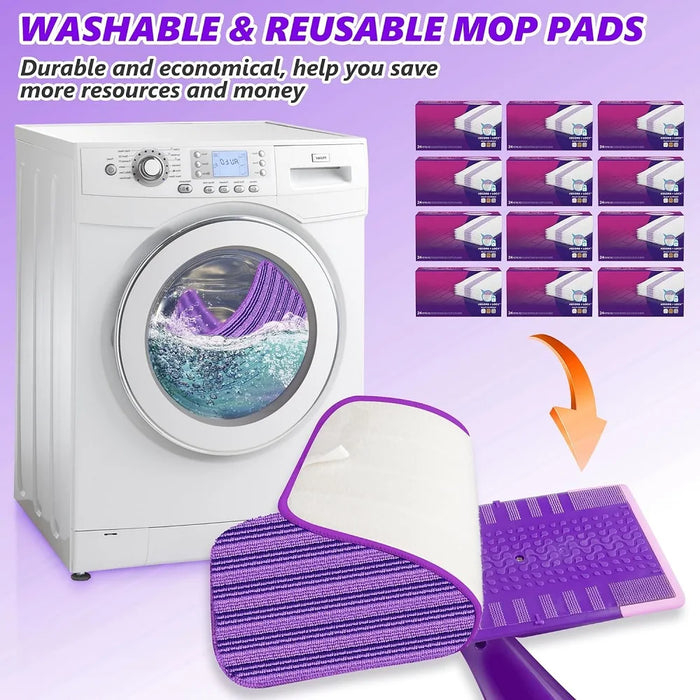 5 Pieces Reusable Mop Pads Compatible With Swiffer Wetjet Mops Wet Dry Head For Swiffer Wet Jet Mop Hardwood Floor Cleaning Purple