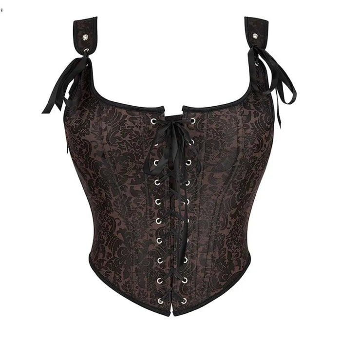 Steampunk Retro Bustier Strap Vest Tank Top Coffee Corset Plus Size Xs-6Xl