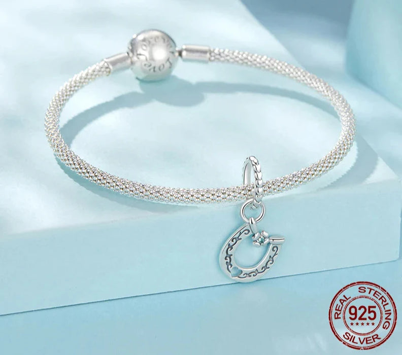 925 Sterling Silver Horseshoe Charm Pendant