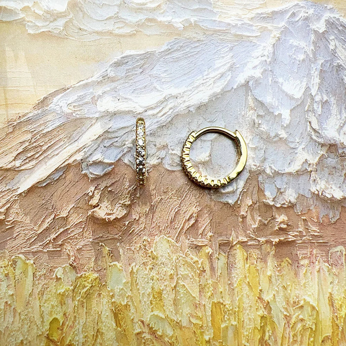 925 Sterling Silver Hinged Hoop Earrings Gold Plated Creole Design For Women