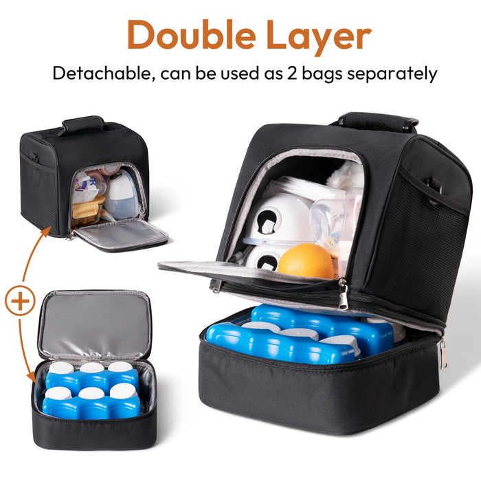Double Layer Breast Pump Bag With Cooler
