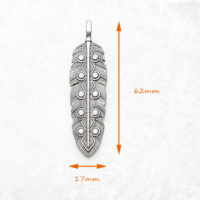 925 Sterling Silver Eagle Feather Pendant Fashion Accessory For Men & Women