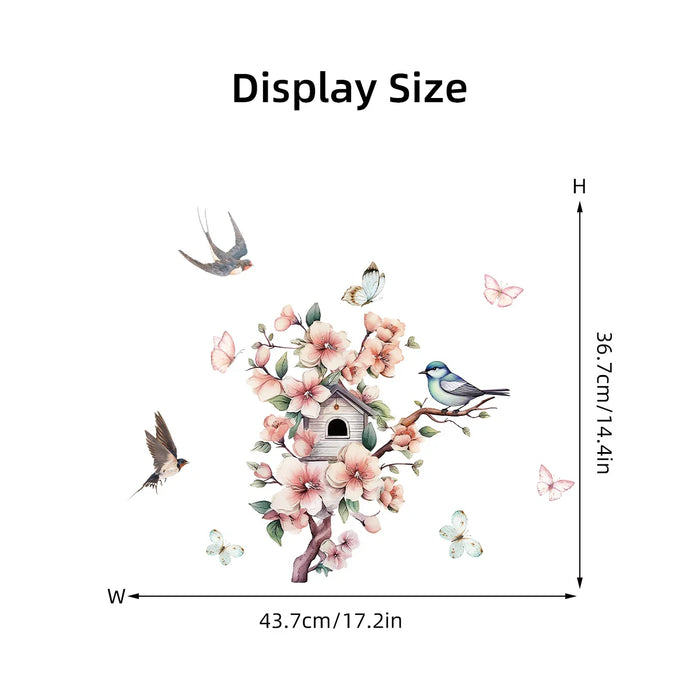 Watercolour Flower & Bird Wall Stickers For Home Decor