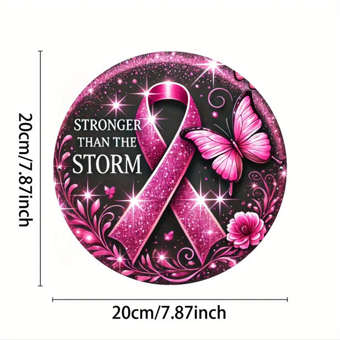 Stronger Than The Storm Cancer Awareness Iron Sign