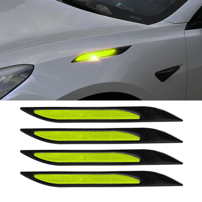 4Pcs Car Reflective Strips Carbon Fiber Bumper Protector Auto Safety Warning Sticker Anti-Scratch Tape Auto Styling