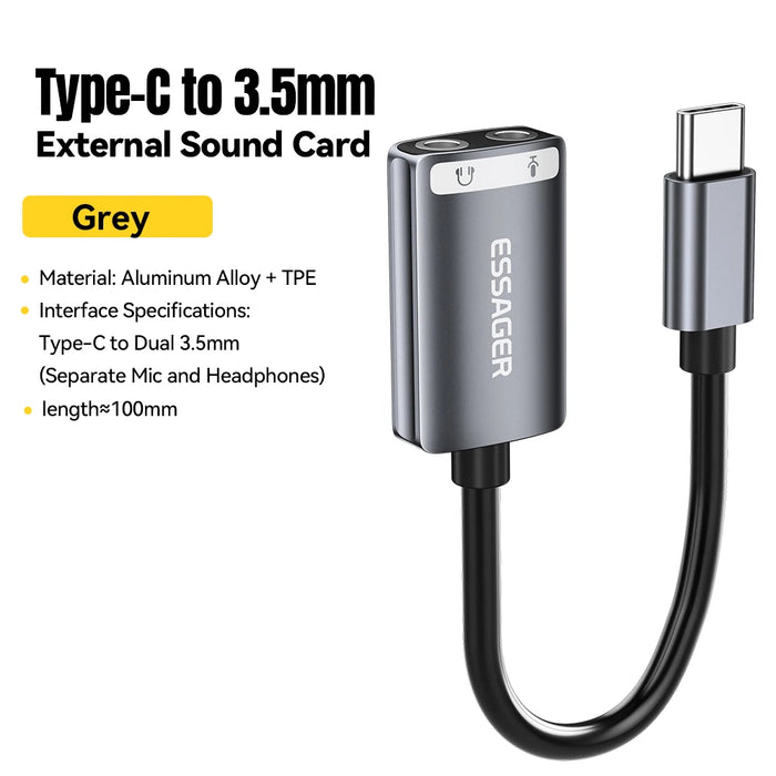 Usb Sound Card External 3.5Mm Usb Adapter Earphone Micphone Speaker Audio Interfacer For Ps4 Laptop Computer Sound Card
