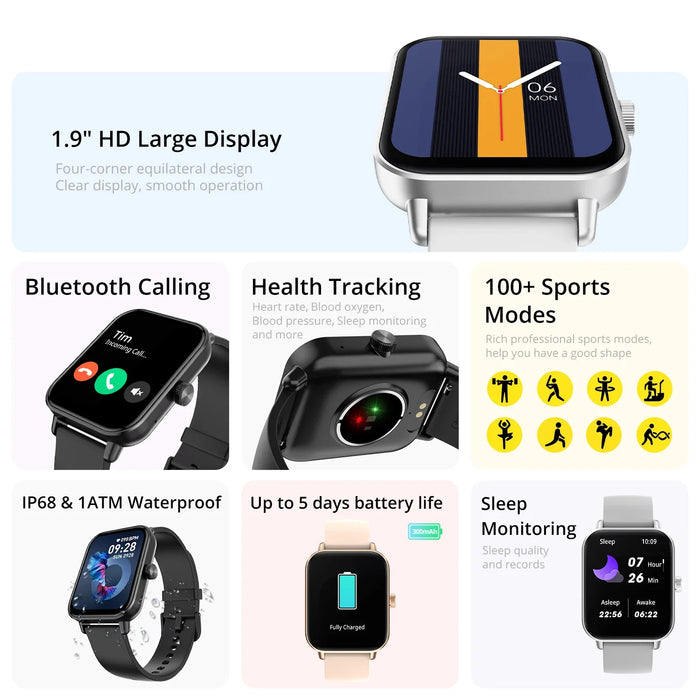 Unisex Ultra 1.9 Inch Smartwatch With Voice Calling & Health Monitor