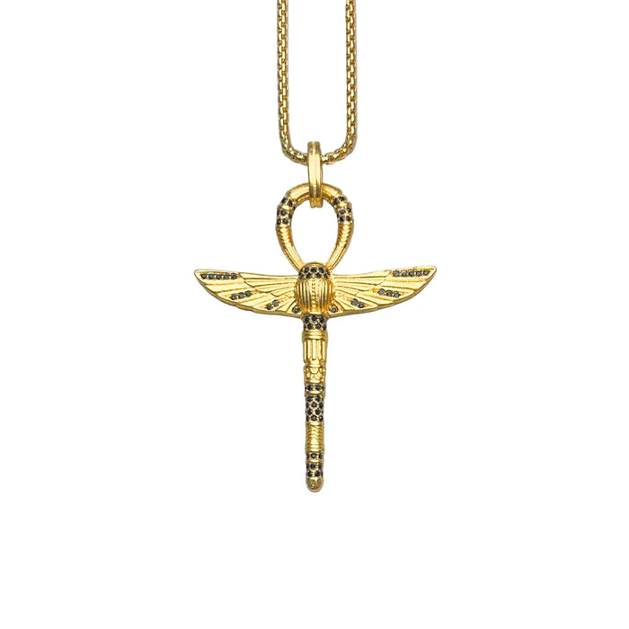 925 Sterling Silver Ankh Scarab Necklace Fine Jewelry For Women & Men