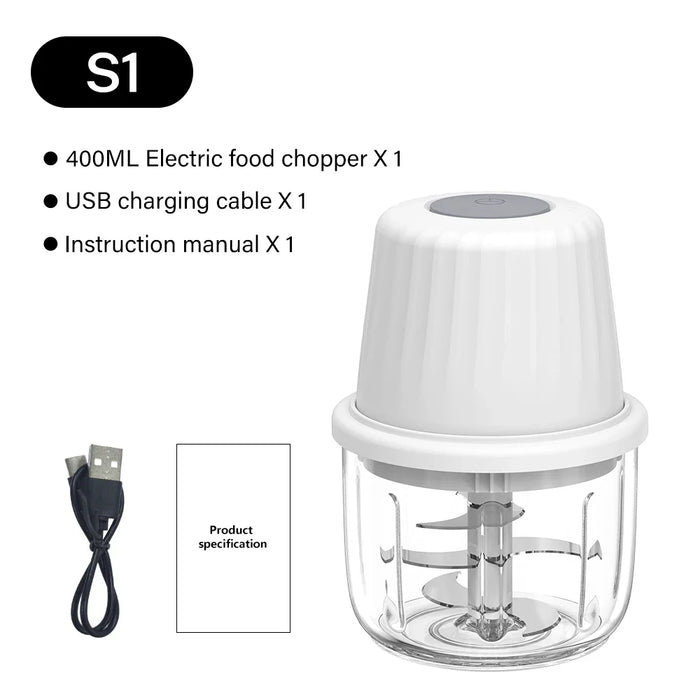 250Ml / 400Ml Wireless Electric Garlic Crusher & Chopper