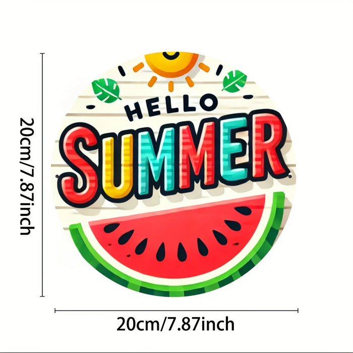 Summer Watermelon Round Metal Sign Versatile Decor For Home & Garden