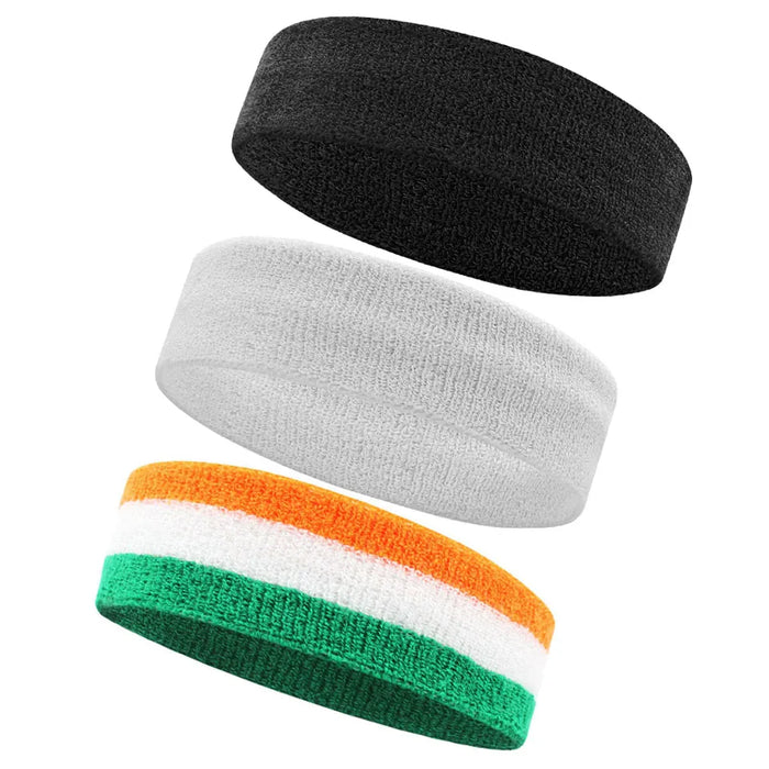 3Pc Moisture Wicking Sports Headbands Sweatproof For Men & Women Tennis Basketball Running Gym