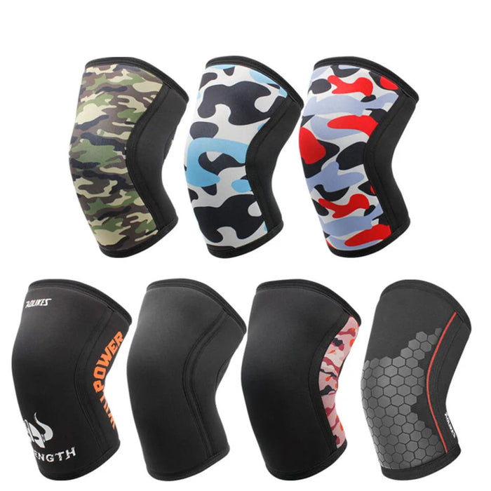 Pair of 7Mm Knee Sleeves For Squats Weightlifting & Powerlifting Compression Support For Lifting