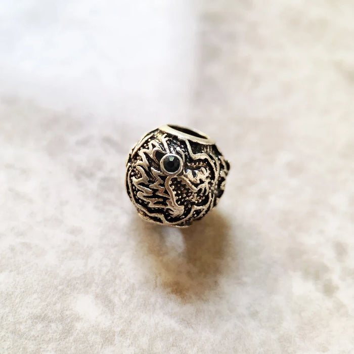 925 Sterling Silver Dragon'S Head Bead Charm For European Bracelets