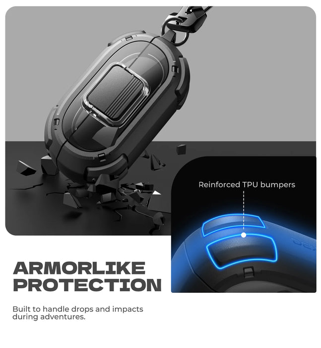 For Beats Solo Buds Shockproof Rugged Bumper Case Protective Case With Drop-Proof Lock & Carabiner Keyring Cleaner Kit