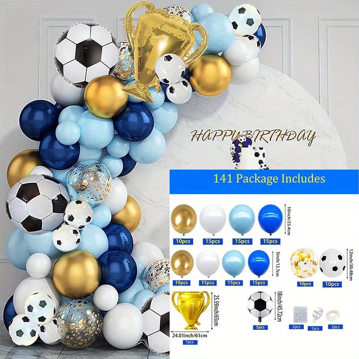 141Pcs Football-Themed Balloon Arch Kit Suitable For Football-Themed Birthday Parties Anniversary Celebration Decorations