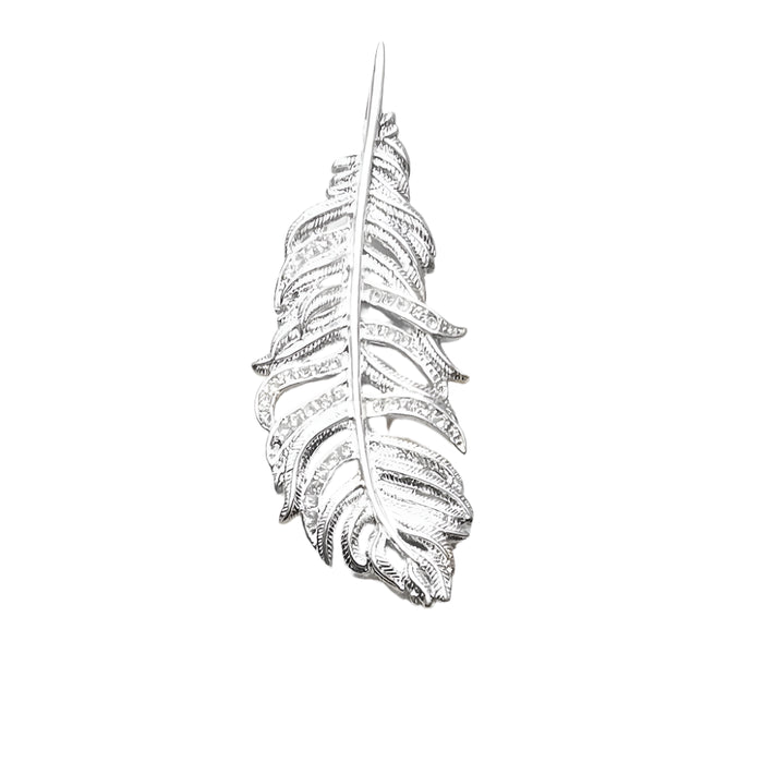 925 Sterling Silver Feather Pendant Fashion Jewelry For Women & Men