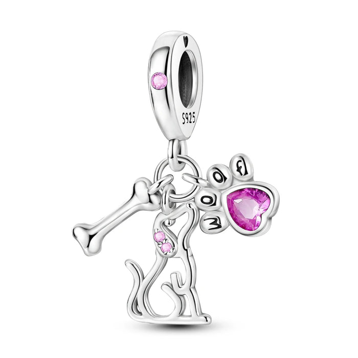 925 Sterling Silver Puppy Claw Bone Pendant For Women Diy Gift