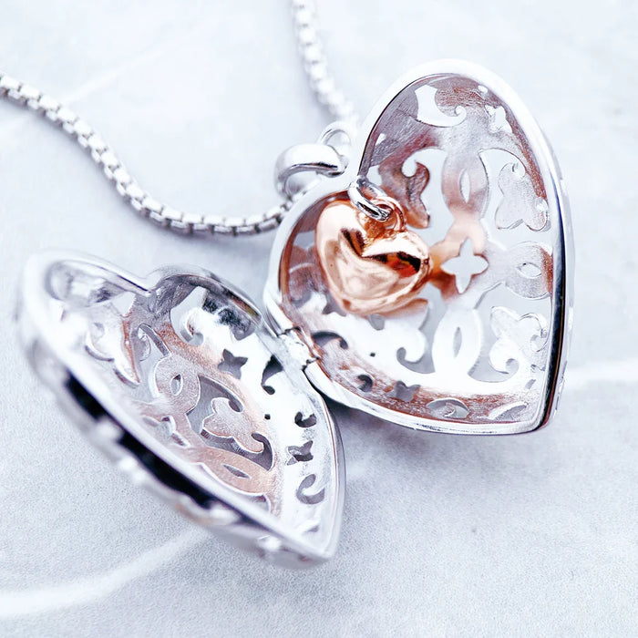 925 Sterling Silver Heart Medallion Necklace Fashion Jewelry For Women For Friend