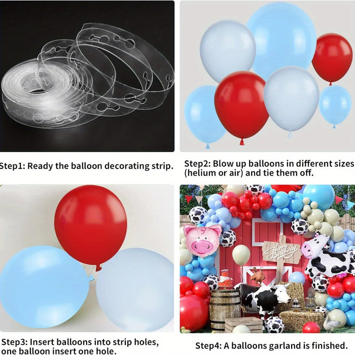110Pcs Red Blue Farm Animal Themed Balloon Garland Arch Kit Suitable For Birthday Farm Themed Birthday Party Decoration Supplies