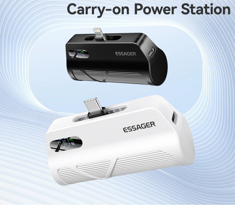 Mini Capsule Power Bank 5000Mah Pd 20W Fast Charging For Iphone 16 15 14 Xiaomi Samsung Portable Mobile External Battery