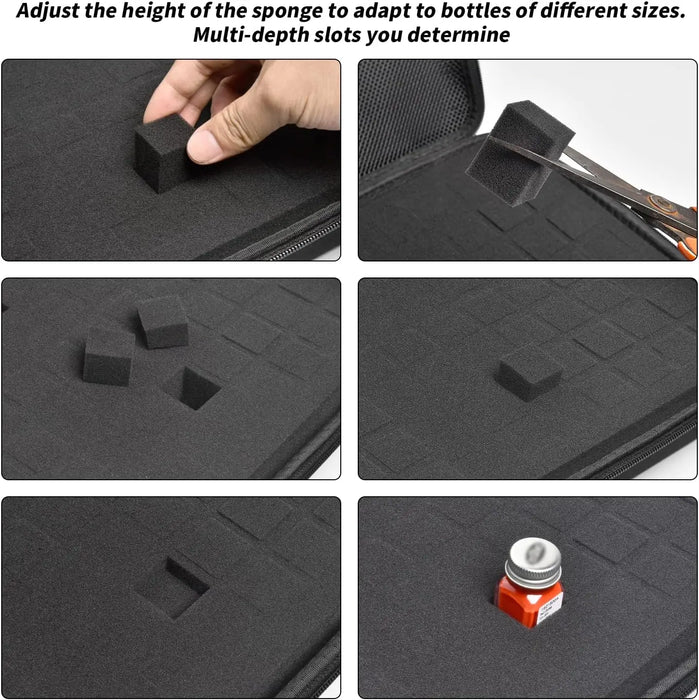 Testors Paint Set Storage Case 60 Bottle Capacity 9 Brushes