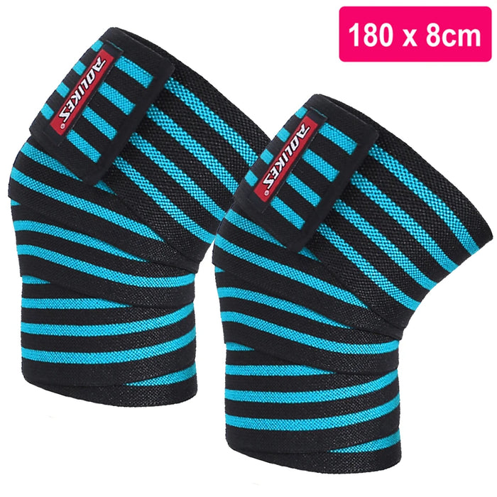 2 Pack Flexible Knee Wraps For Weightlifting Support For Squats Leg Press & Cross Training