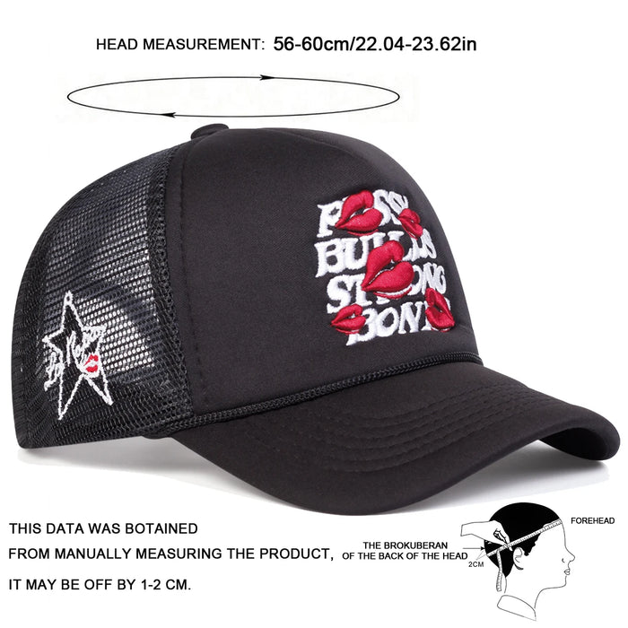 Embroidered Lips Baseball Cap Unisex Sun Hat