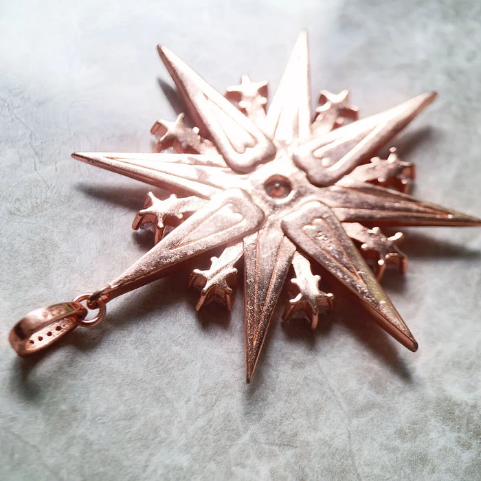 925 Sterling Silver Rose Gold Magic Star Pendant Gift For Women