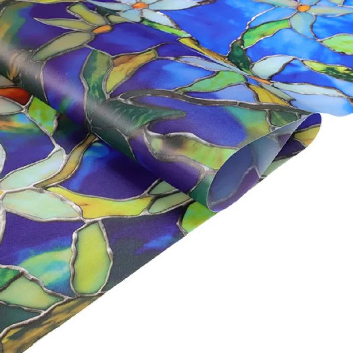 Flower Pattern Frosted Window Film - Heat Control & Privacy Protection