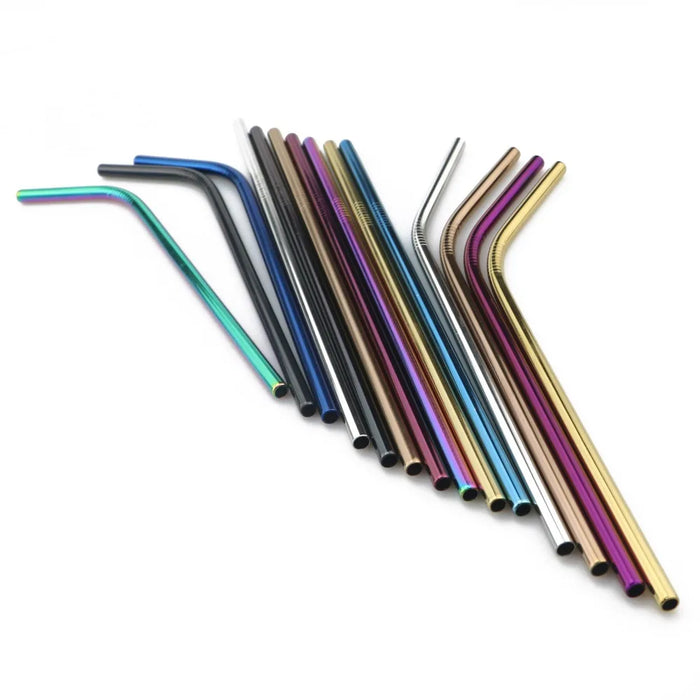 Stainless Steel Reusable Drinking Straws With Cleaning Brush