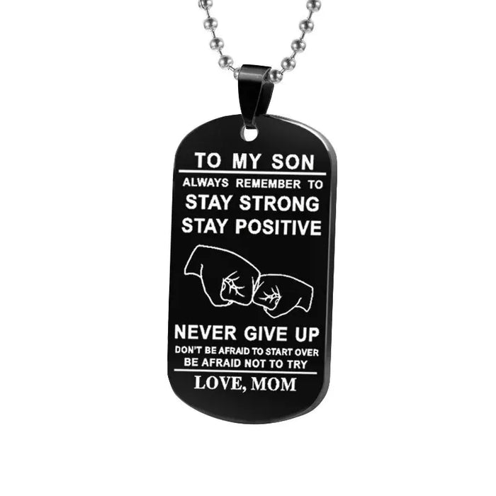 Stainless Steel Son Tag Necklace