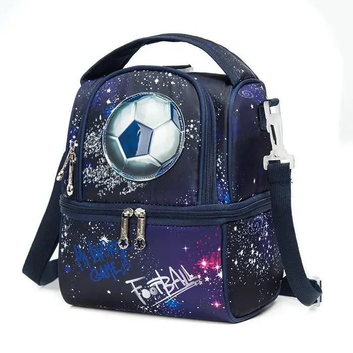 Kids Insulated Lunch Bag With Adjustable Strap High Capacity Bento Box For School Mermaid Sequin Design