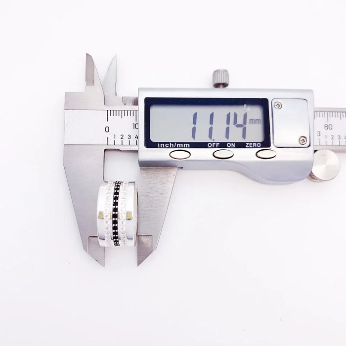 925 Sterling Silver Black & White Pave Entenity Ring Glam Fashion Jewelry For Women