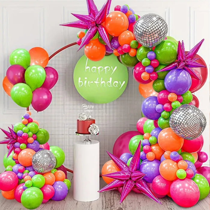 110Pcs Disco Balloon Garland Arch Kit Birthday Anniversary Graduation Holiday Indoor And Outdoor Decorations