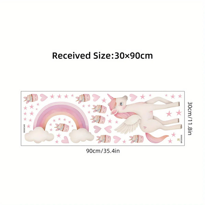 Adorable Unicorn Rainbow Wall Stickers For Bedroom Decor