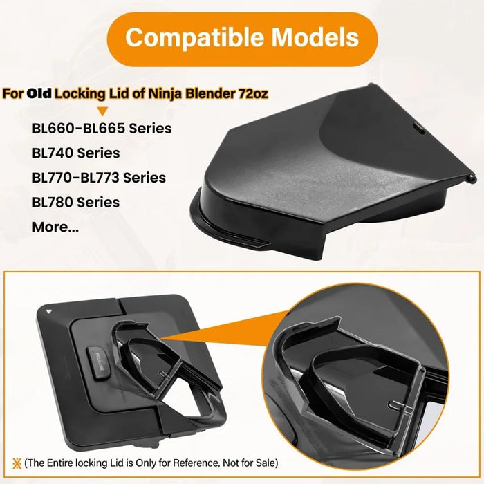 Pour Spout Cover Lid Flap Spout Cover For Ninja Blender 72Oz Pitcher Square Top Black Bl660 Bl740 Bl770 Bl771 Bl772