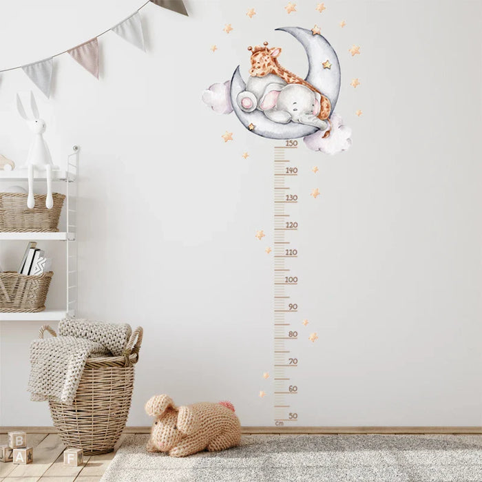 Adorable Animal Growth Chart Wall Decals For Kids Room